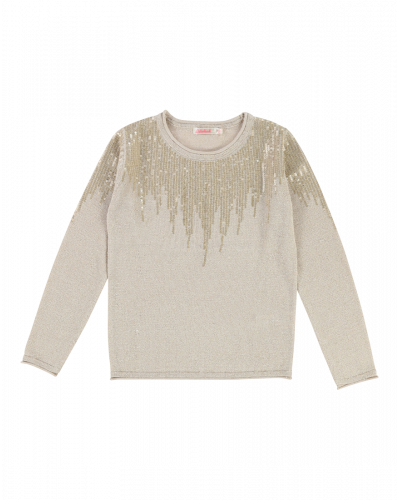 Strik Pullover Sand/Guld